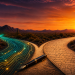 Desert fork in the road with a circuit path and a manuscript path.