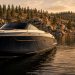 Ceramic coated boat with a glossy black hull on a Northern Arizona lake near Prescott