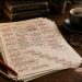 Manuscript pages covered in red-circled “something” edits beside a red pen, reading glasses, and a cup of coffee.