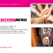 Destiny House graphic with stacked photos of many hands joined in a circle and hands bound with rusted chains and a padlock