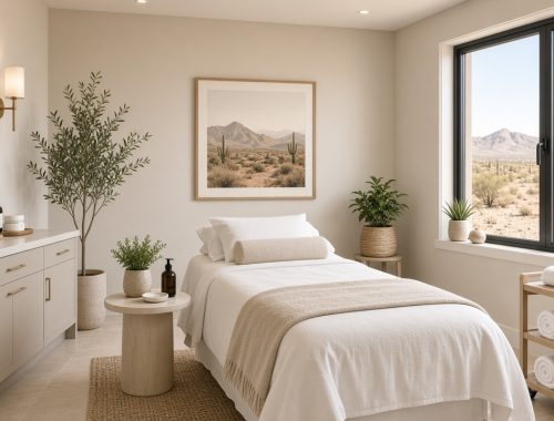 esthetician studio facial treatment room