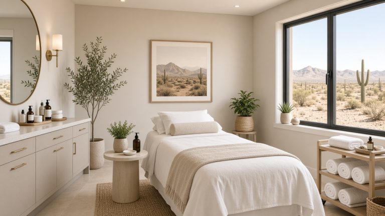 esthetician studio facial treatment room