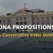 Arizona Propositions 2026 A Conservative Voter Guide title over the Arizona State Capitol in Phoenix